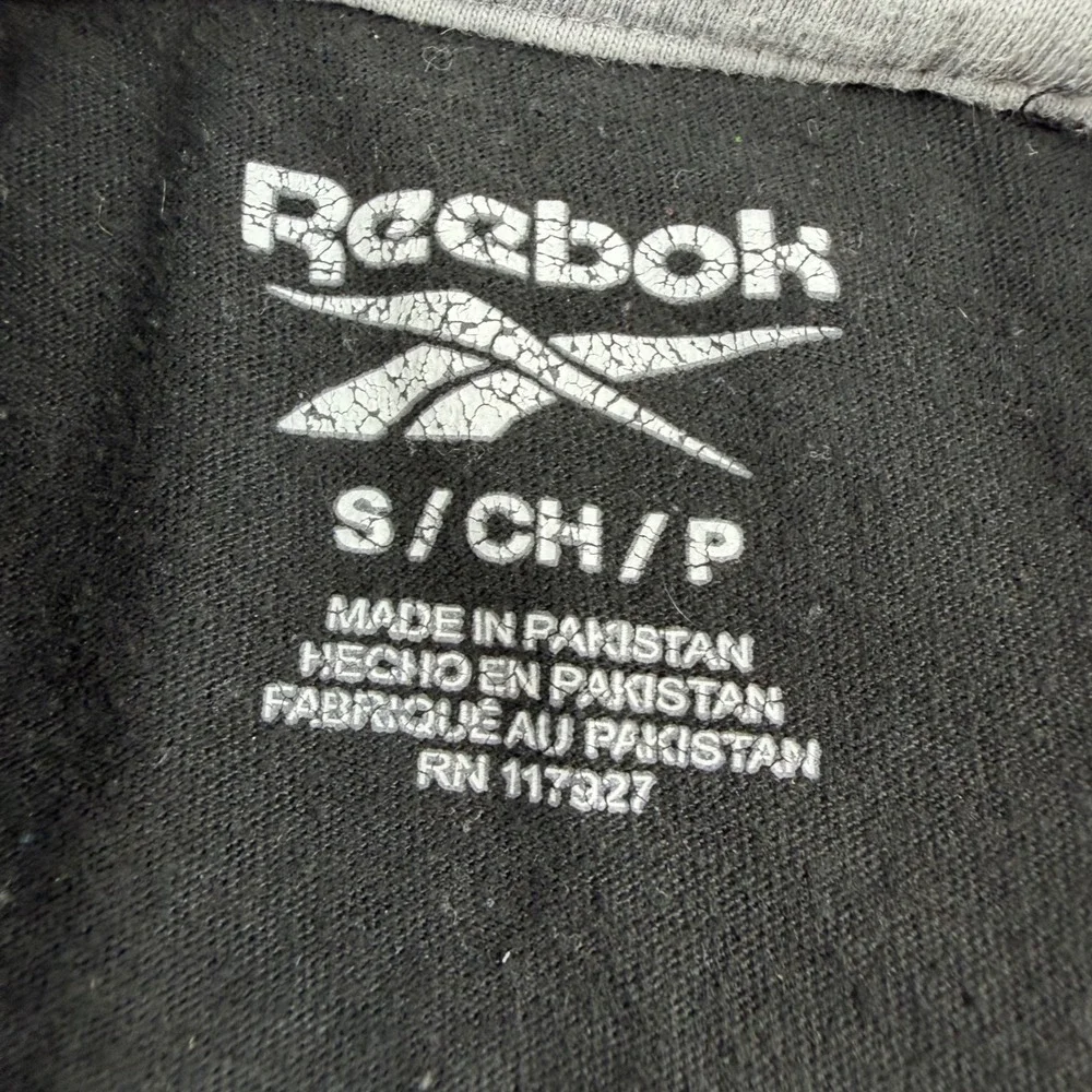 Reebok Graphic‎ T-Shirt Men's Small Black White Vector Logo Short Sleeve Cotton